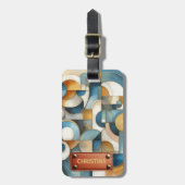 Abstrakte Geometrie des Blauen Goldes Gepäckanhänger (Vorderseite vertikal)