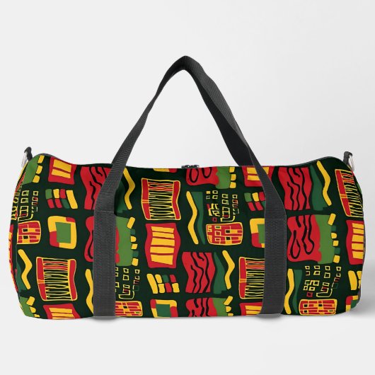 Abstrakte Geometrie in Rot-Grün-Gelb Duffle Bag (Vorderseite)