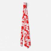 Abstrakte Geometrie in Rot und Weiß Krawatte (Rückseite)