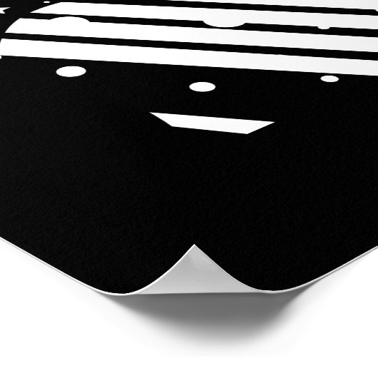 Abstrakte Geometrie in Schwarz und Weiß Poster (Ecke)