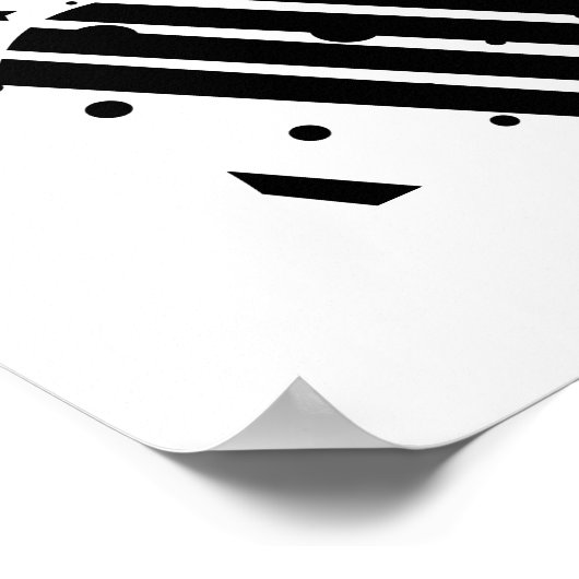 Abstrakte Geometrie in Schwarz und Weiß Poster (Ecke)