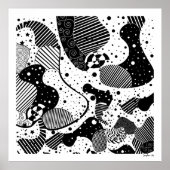 Abstrakte Geometrie in Schwarz und Weiß Poster (Vorne)
