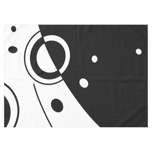 Abstrakte Geometrie in Schwarz und Weiß Tischdecke (Vorderseite (Horizontal))