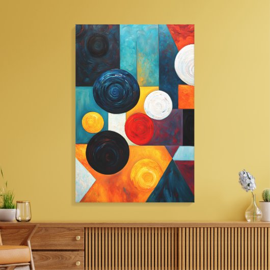 Abstrakte Geometrie Leinwanddruck (Insitu (Wohnzimmer))