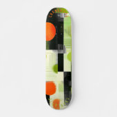 Abstrakte Geometrie mit fett orangefarben und grün Skateboard (Vorne)