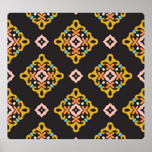 Abstrakte Geometrie: Nahtlose Vintage Textur Poster