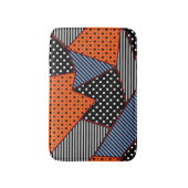 Abstrakte Geometrie: Orange Blue Patter Badematte (Vorderseite Vertikal)