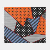 Abstrakte Geometrie: Orange Blue Patter Fleecedecke (Vorderseite (Horizontal))