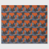Abstrakte Geometrie: Orange Blue Patter Geschenkpapier (Flach)