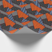 Abstrakte Geometrie: Orange Blue Patter Geschenkpapier (Ecke)