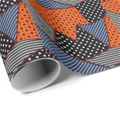 Abstrakte Geometrie: Orange Blue Patter Geschenkpapier (Rolleneckpunkt)