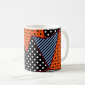 Abstrakte Geometrie: Orange Blue Patter Kaffeetasse (VorderseiteRechts)