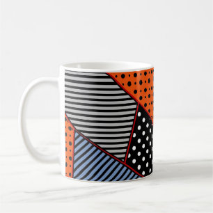 Abstrakte Geometrie: Orange Blue Patter Kaffeetasse