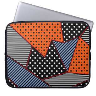 Abstrakte Geometrie: Orange Blue Patter Laptopschutzhülle