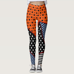 Abstrakte Geometrie: Orange Blue Patter Leggings