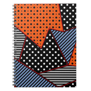 Abstrakte Geometrie: Orange Blue Patter Notizblock