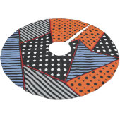 Abstrakte Geometrie: Orange Blue Patter Polyester Weihnachtsbaumdecke (Schrägansicht)