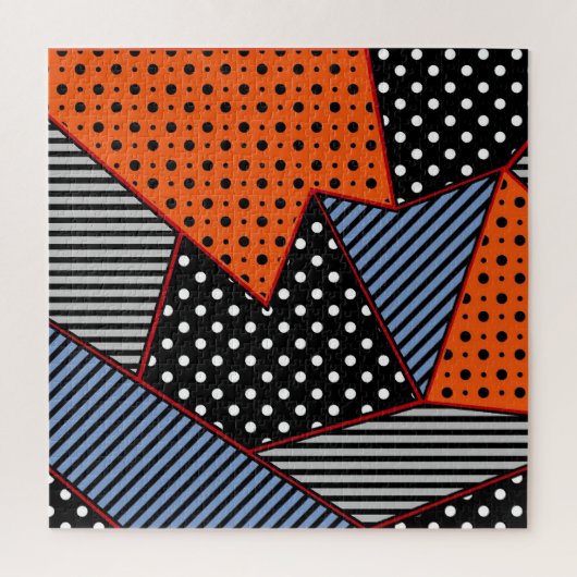 Abstrakte Geometrie: Orange Blue Patter Puzzle (Vertikal)