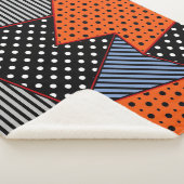 Abstrakte Geometrie: Orange Blue Patter Sherpadecke (3/4)