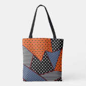 Abstrakte Geometrie: Orange Blue Patter Tasche (Rückseite)
