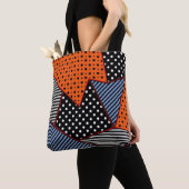 Abstrakte Geometrie: Orange Blue Patter Tasche (Von Nahem)
