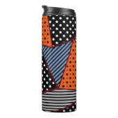 Abstrakte Geometrie: Orange Blue Patter Thermosbecher (Nach rechts gedreht)