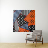 Abstrakte Geometrie: Orange Blue Patter Wandteppich (Beispiel (Horizontal))