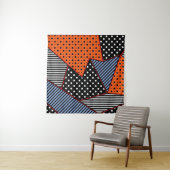 Abstrakte Geometrie: Orange Blue Patter Wandteppich (Beispiel)
