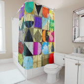 Abstrakte Geometrie: Striche und Schrägstriche Duschvorhang (Beispiel)