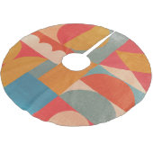 Abstrakte Geometrie: Vintage Papiertextur Polyester Weihnachtsbaumdecke (Schrägansicht)