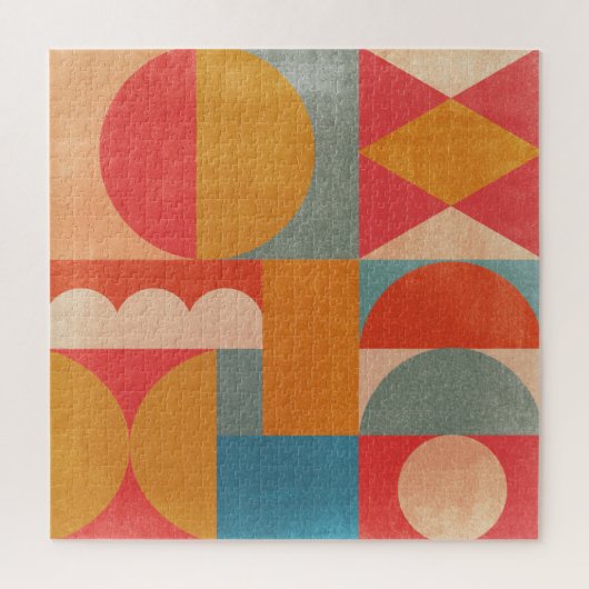 Abstrakte Geometrie: Vintage Papiertextur Puzzle (Vertikal)