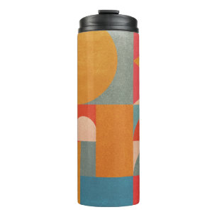 Abstrakte Geometrie: Vintage Papiertextur Thermosbecher