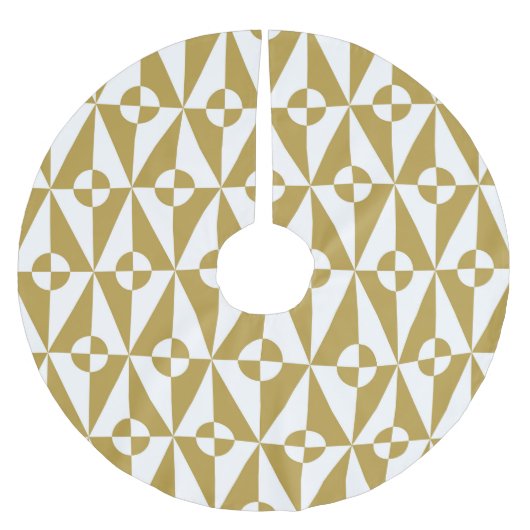 Abstrakte Geometrie: Vintages nahtloses Muster Polyester Weihnachtsbaumdecke (Vorderseite)