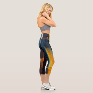 Abstrakte Geometrie von Urban Lights Capri Leggings