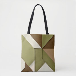 Abstrakte geometrisch-beige-braun tasche