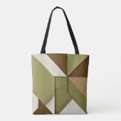 Abstrakte geometrisch-beige-braun tasche (Rückseite)