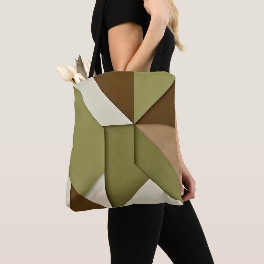 Abstrakte geometrisch-beige-braun tasche (Von Nahem)