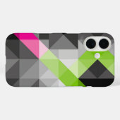Abstrakte geometrisch elegante, grau-rosa grüne Fa Case-Mate iPhone Hülle (Rückseite (Horizontal))