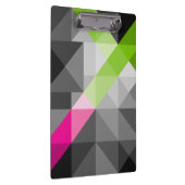 Abstrakte geometrisch elegante, grau-rosa grüne Fa Klemmbrett (Rechts)