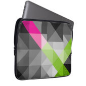 Abstrakte geometrisch elegante, grau-rosa grüne Fa Laptopschutzhülle (Vorne Rechts)