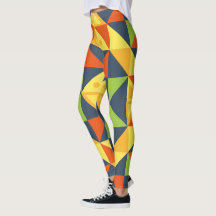 Abstrakte geometrisch farbige Leggings