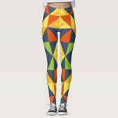Abstrakte geometrisch farbige Leggings (Vorderseite)