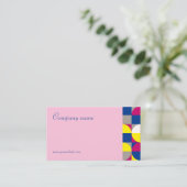 Abstrakte geometrisch gelbe Fuchsia QR Business Ca Visitenkarte (Stehend Vorderseite)
