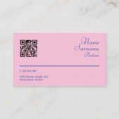 Abstrakte geometrisch gelbe Fuchsia QR Business Ca Visitenkarte (Rückseite)