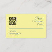 Abstrakte geometrisch gelbe Fuchsia QR Business Ca Visitenkarte (Rückseite)