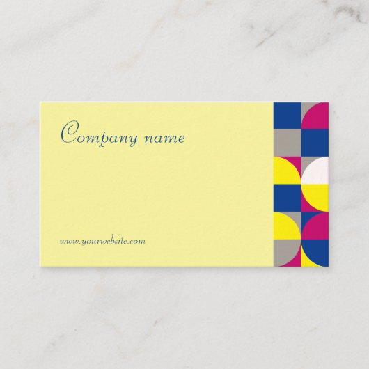 Abstrakte geometrisch gelbe Fuchsia QR Business Ca Visitenkarte (Vorderseite)