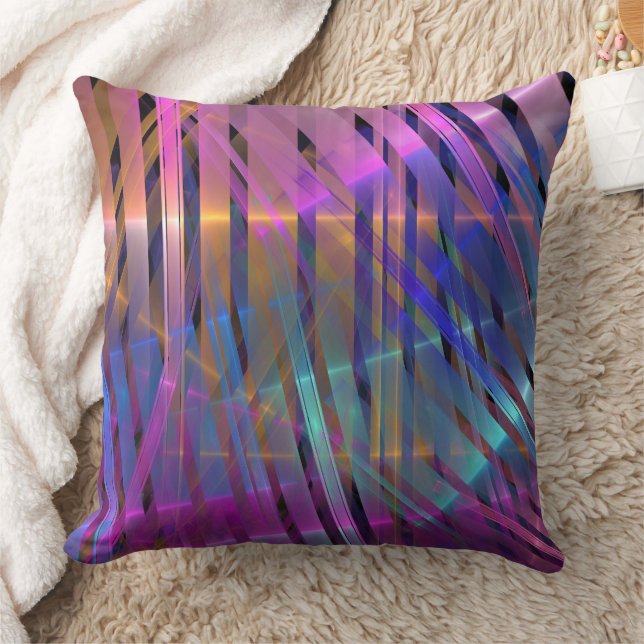 Abstrakte geometrisch gestreifte Dekoration Kissen (Decke)