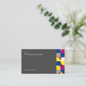 Abstrakte geometrisch graue Fuchsia QR Business Ca Visitenkarte (Stehend Vorderseite)