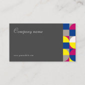 Abstrakte geometrisch graue Fuchsia QR Business Ca Visitenkarte (Vorderseite)