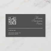 Abstrakte geometrisch graue Fuchsia QR Business Ca Visitenkarte (Rückseite)